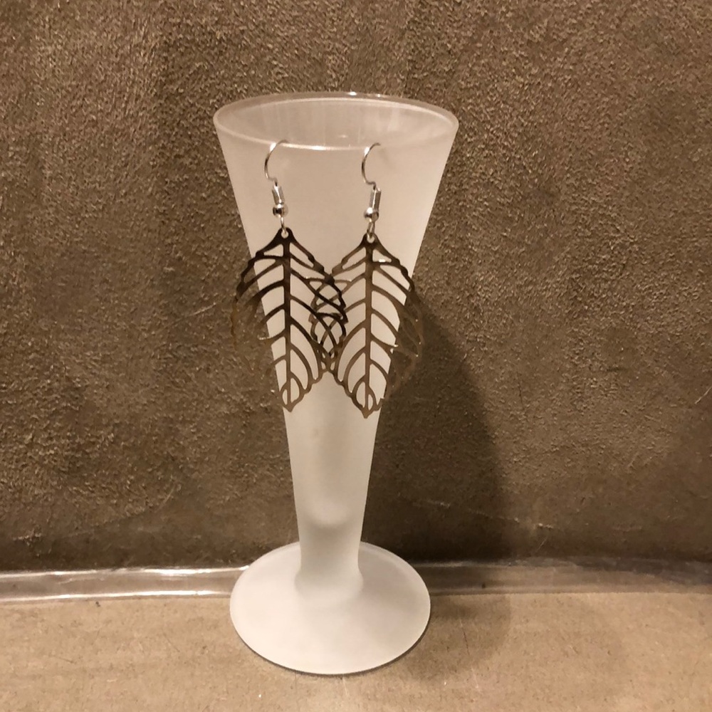 Fun Silver Colored Leaf Earrings